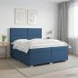 Preview: ARDEBO.de - Boxspringbett mit Matratze Blau 200 x 200 cm Stoff