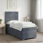 Preview: ARDEBO.de - Boxspringbett mit Matratze Dunkelgrau 80 x 200 cm Samt