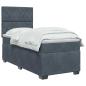 Preview: Boxspringbett mit Matratze Dunkelgrau 80 x 200 cm Samt