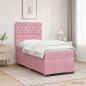 Preview: ARDEBO.de - Boxspringbett mit Matratze mit Kopfteil Rosa 80 x 200 cm Samt