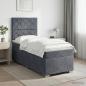 Preview: ARDEBO.de - Boxspringbett mit Matratze Dunkelgrau 80 x 200 cm Samt