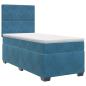 Preview: Boxspringbett mit Matratze mit Kopfteil Blau 90 x 190 cm Samt