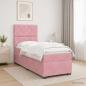 Preview: ARDEBO.de - Boxspringbett mit Matratze mit Kopfteil Rosa 90 x 200 cm Samt