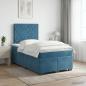Preview: ARDEBO.de - Boxspringbett mit Matratze mit Kopfteil Blau 120 x 190 cm Samt