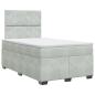 Preview: Boxspringbett mit Matratze Hellgrau 120 x 190 cm Samt