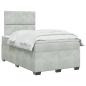 Preview: Boxspringbett mit Matratze Hellgrau 120 x 190 cm Samt