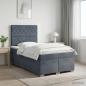 Preview: ARDEBO.de - Boxspringbett mit Matratze Dunkelgrau 120 x 200 cm Samt