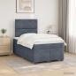 Preview: ARDEBO.de - Boxspringbett mit Matratze Dunkelgrau 120 x 200 cm Samt