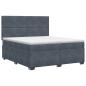 Preview: Boxspringbett mit Matratze Dunkelgrau 140 x 190 cm Samt