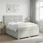 Preview: ARDEBO.de - Boxspringbett mit Matratze Hellgrau 140 x 190 cm Samt