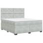 Preview: Boxspringbett mit Matratze Hellgrau 140 x 190 cm Samt