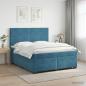 Preview: ARDEBO.de - Boxspringbett mit Matratze mit Kopfteil Blau 140 x 200 cm Samt