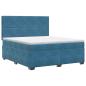 Preview: Boxspringbett mit Matratze mit Kopfteil Blau 140 x 200 cm Samt