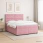 Preview: ARDEBO.de - Boxspringbett mit Matratze mit Kopfteil Rosa 140 x 200 cm Samt