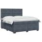 Preview: Boxspringbett mit Matratze Dunkelgrau 180 x 200 cm Samt