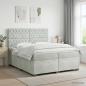 Preview: ARDEBO.de - Boxspringbett mit Matratze Hellgrau 200 x 200 cm Samt