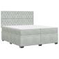 Preview: Boxspringbett mit Matratze Hellgrau 200 x 200 cm Samt