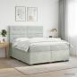 Preview: ARDEBO.de - Boxspringbett mit Matratze Hellgrau 200 x 200 cm Samt