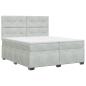 Preview: Boxspringbett mit Matratze Hellgrau 200 x 200 cm Samt
