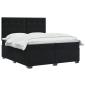 Preview: Boxspringbett mit Matratze Schwarz 200 x 200 cm Samt