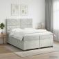 Preview: ARDEBO.de - Boxspringbett mit Matratze Hellgrau 200 x 200 cm Samt