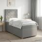 Preview: ARDEBO.de - Boxspringbett mit Matratze Hellgrau 80 x 200 cm Stoff