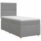 Preview: Boxspringbett mit Matratze Hellgrau 80 x 200 cm Stoff