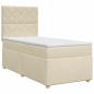 Preview: Boxspringbett mit Matratze mit Kopfteil Creme 90 x 190 cm Stoff