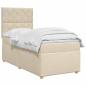 Preview: Boxspringbett mit Matratze mit Kopfteil Creme 90 x 190 cm Stoff