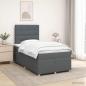 Preview: ARDEBO.de - Boxspringbett mit Matratze Dunkelgrau 120 x 190 cm Stoff
