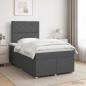 Preview: ARDEBO.de - Boxspringbett mit Matratze Dunkelgrau 120 x 190 cm Stoff