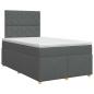 Preview: Boxspringbett mit Matratze Dunkelgrau 120 x 190 cm Stoff