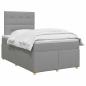 Preview: Boxspringbett mit Matratze Hellgrau 120 x 200 cm Stoff