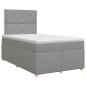 Preview: Boxspringbett mit Matratze Hellgrau 120 x 200 cm Stoff