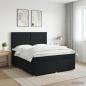 Preview: ARDEBO.de - Boxspringbett mit Matratze Schwarz 140 x 200 cm Stoff