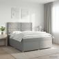 Preview: ARDEBO.de - Boxspringbett mit Matratze Hellgrau 160 x 200 cm Stoff