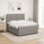 Preview: ARDEBO.de - Boxspringbett mit Matratze Taupe 160 x 200 cm Stoff