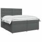 Preview: Boxspringbett mit Matratze Dunkelgrau 200 x 200 cm Stoff