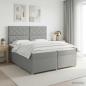 Preview: ARDEBO.de - Boxspringbett mit Matratze Hellgrau 200 x 200 cm Stoff
