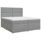 Preview: Boxspringbett mit Matratze Hellgrau 200 x 200 cm Stoff
