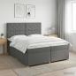 Preview: ARDEBO.de - Boxspringbett mit Matratze Dunkelgrau 200 x 200 cm Stoff