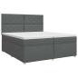 Preview: Boxspringbett mit Matratze Dunkelgrau 200 x 200 cm Stoff