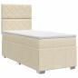 Preview: Boxspringbett mit Matratze mit Kopfteil Creme 90 x 200 cm Stoff