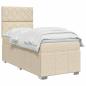 Preview: Boxspringbett mit Matratze mit Kopfteil Creme 90 x 200 cm Stoff