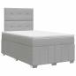 Preview: Boxspringbett mit Matratze Hellgrau 120 x 190 cm Stoff