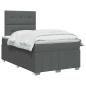 Preview: Boxspringbett mit Matratze Dunkelgrau 120 x 190 cm Stoff