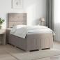 Preview: ARDEBO.de - Boxspringbett mit Matratze Taupe 120 x 190 cm Stoff