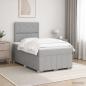 Preview: ARDEBO.de - Boxspringbett mit Matratze Hellgrau 120 x 190 cm Stoff