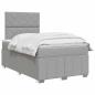 Preview: Boxspringbett mit Matratze Hellgrau 120 x 190 cm Stoff