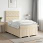 Preview: ARDEBO.de - Boxspringbett mit Matratze Creme 120 x 190 cm Stoff